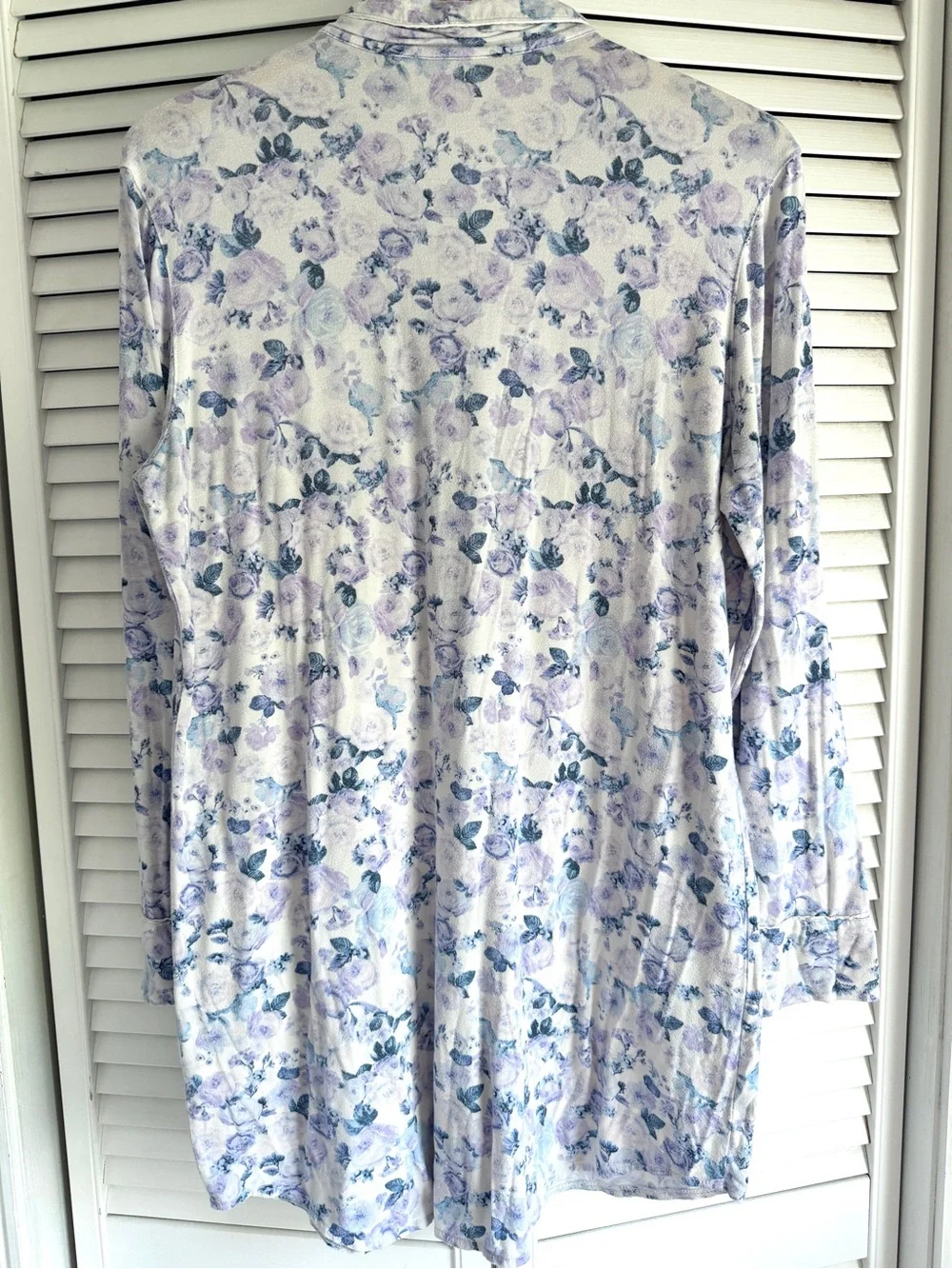 S🪻 Victoria’s Secret VS Modal Blue Lavender Purple Floral Button Up Sleepshirt